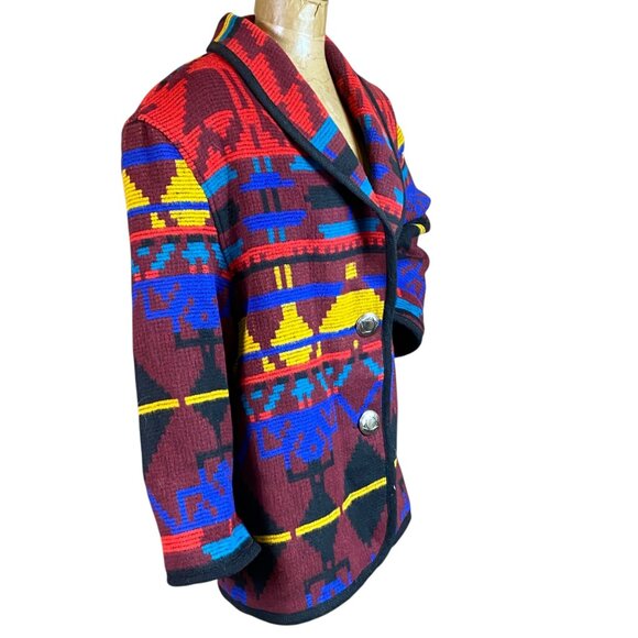 Jofeld VTG Southwest Aztec BOHO Coat Jacket Womens L #80P - Picture 3 of 7